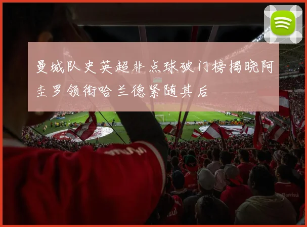 曼城队史英超非点球破门榜揭晓阿圭罗领衔哈兰德紧随其后